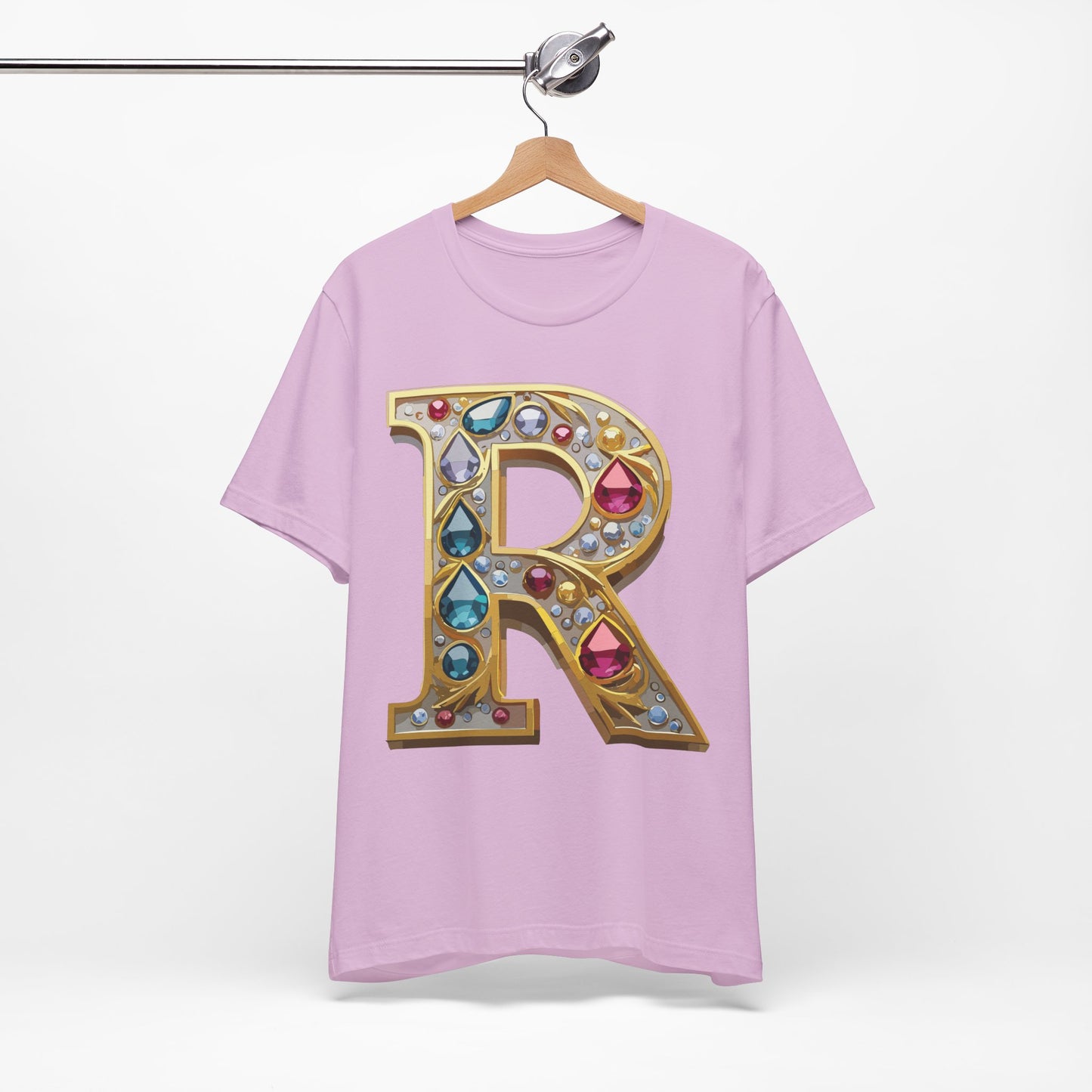 Letter Shirt, Shirt with Letters, Tee Shirt with Gold Letter, Shirt with Antique Letters