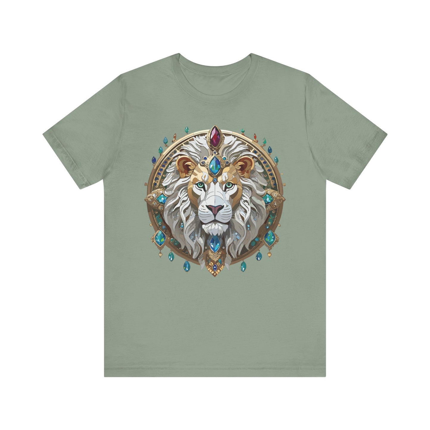 Animal Shirt, Shirt with Animal, Tee Shirt with Gold Animal Medal, Shirt with Antique Animal Medallion