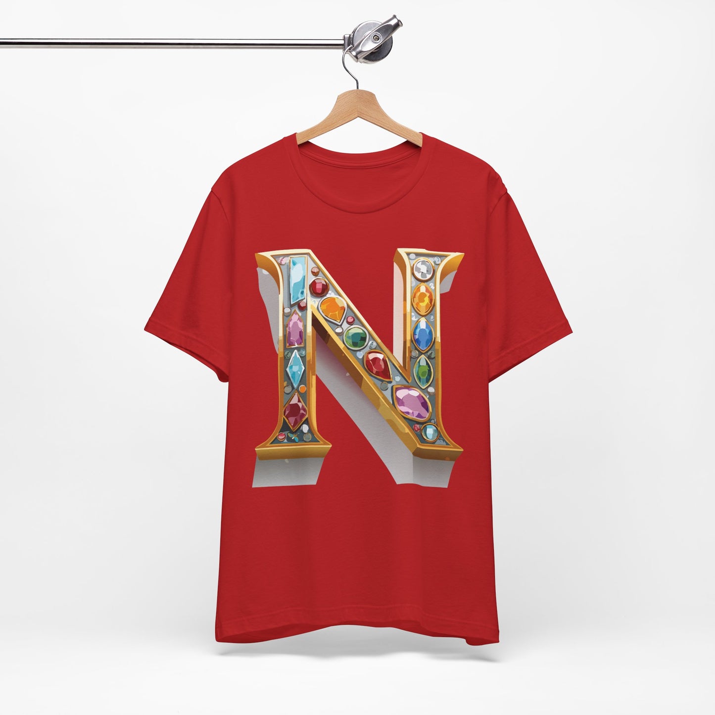 Letter Shirt, Shirt with Letters, Tee Shirt with Gold Letter, Shirt with Antique Letters