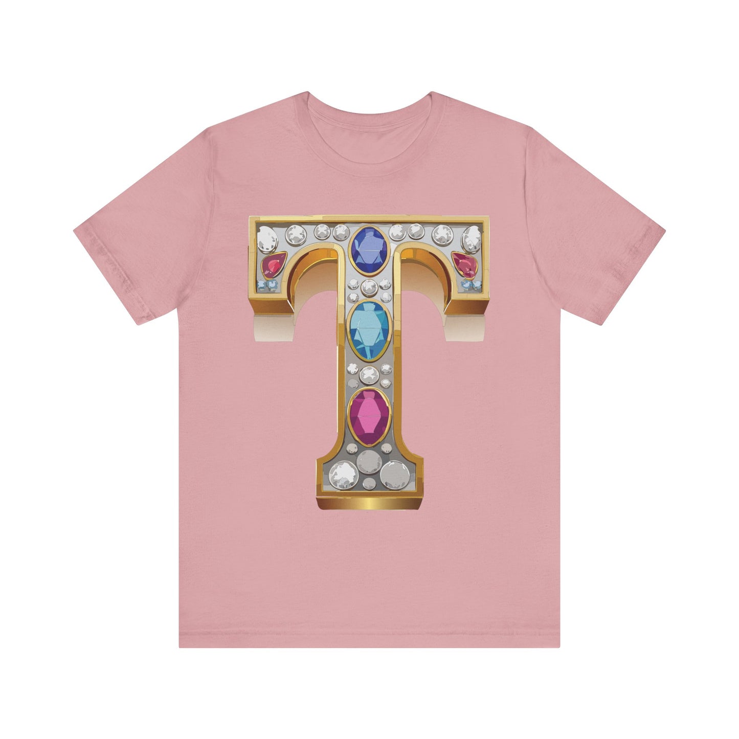 Letter Shirt, Shirt with Letters, Tee Shirt with Gold Letter, Shirt with Antique Letters