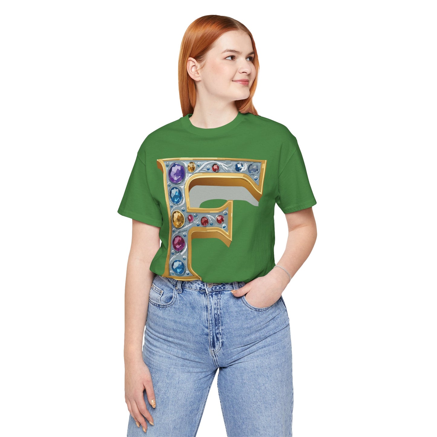 Letter Shirt, Shirt with Letters, Tee Shirt with Gold Letter, Shirt with Antique Letters