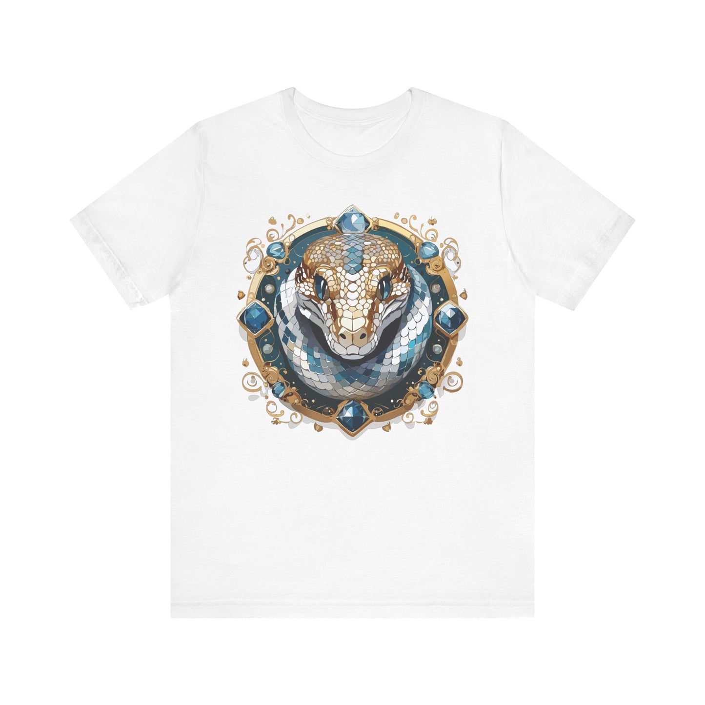 Animal Shirt, Shirt with Animal, Tee Shirt with Gold Animal Medal, Shirt with Antique Animal Medallion