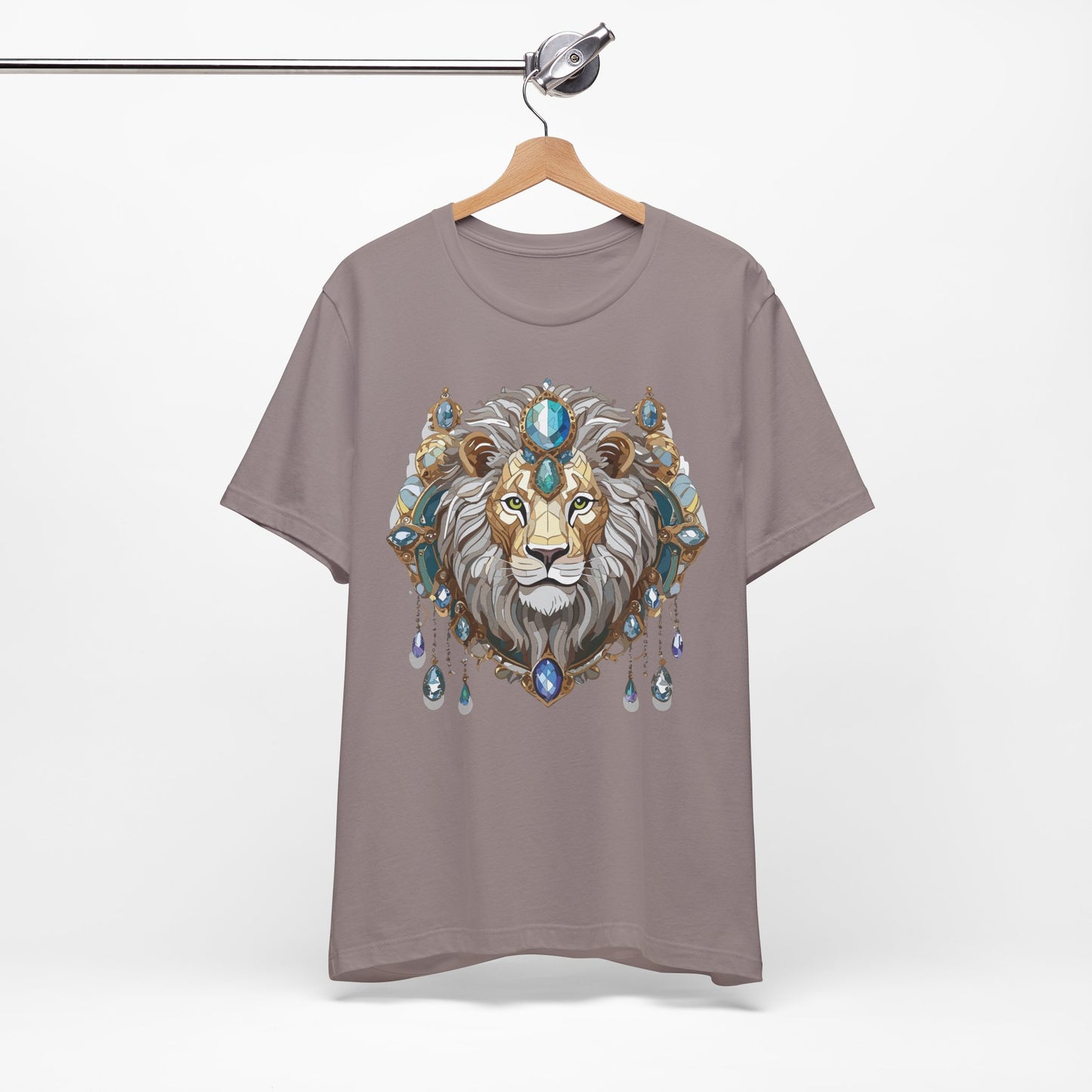 Animal Shirt, Shirt with Animal, Tee Shirt with Gold Animal Medal, Shirt with Antique Animal Medallion