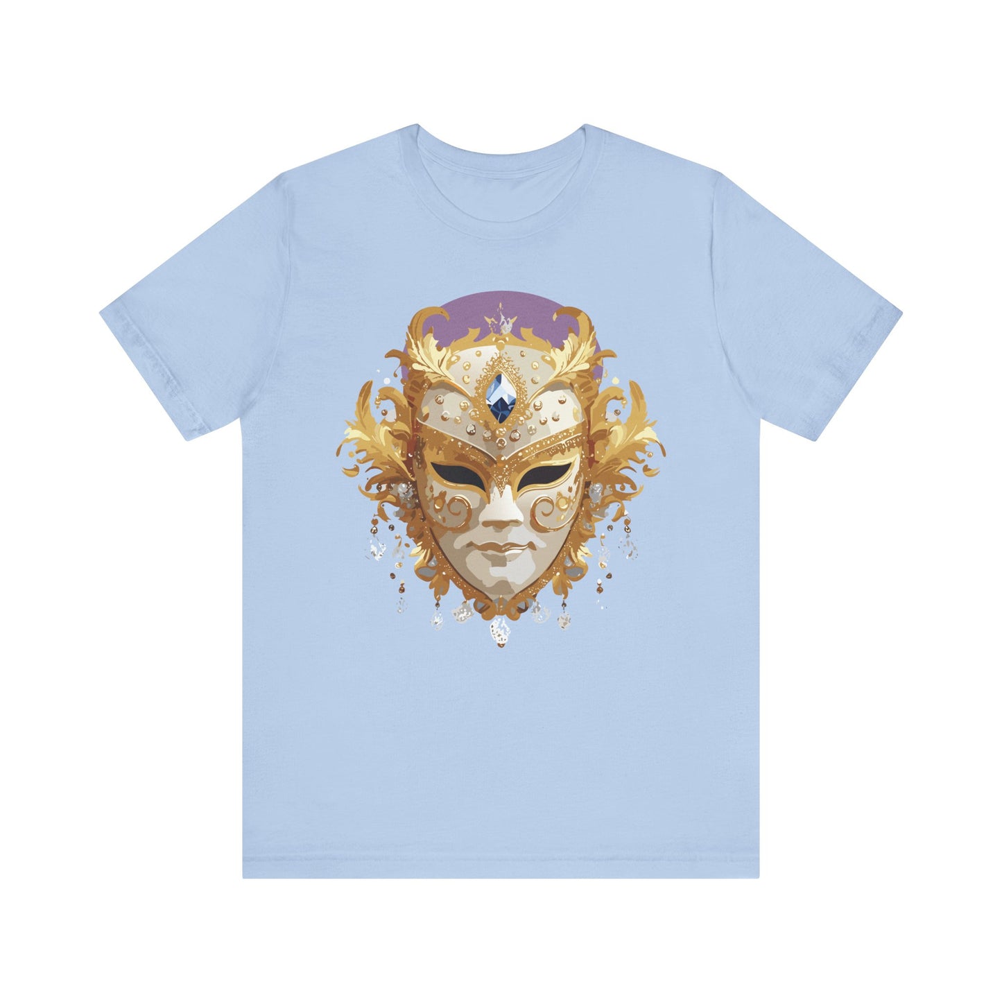 Mask Shirt, Shirt with Mask, Tee Shirt with Gold Face