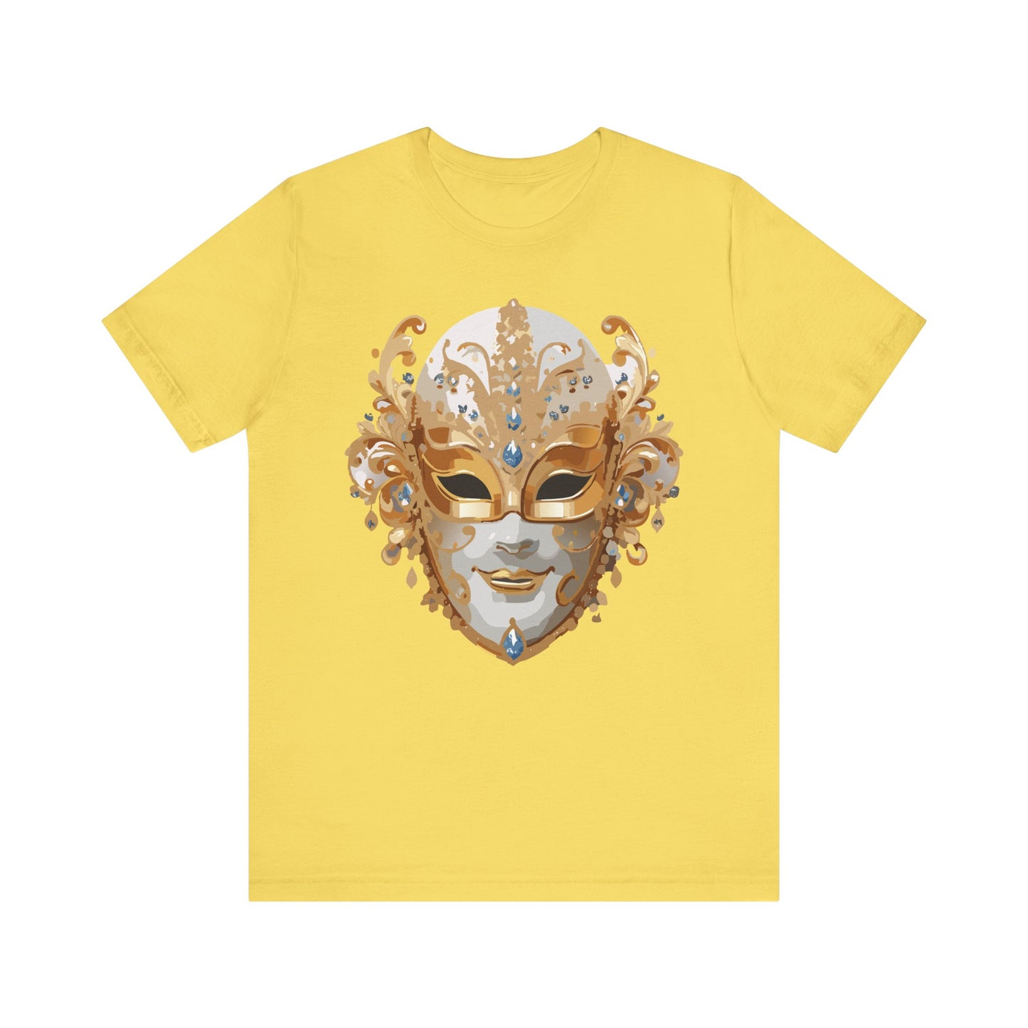 Mask Shirt, Shirt with Mask, Tee Shirt with Gold Face