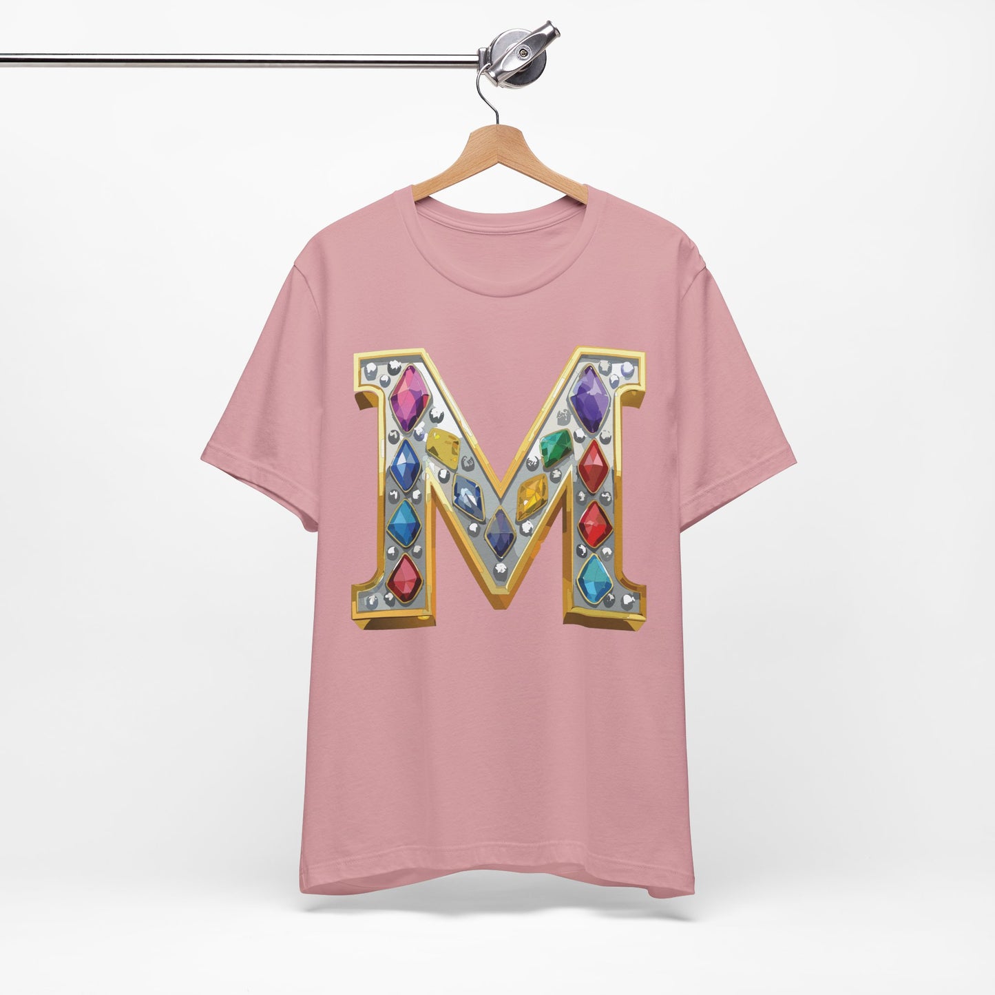 Letter Shirt, Shirt with Letters, Tee Shirt with Gold Letter, Shirt with Antique Letters