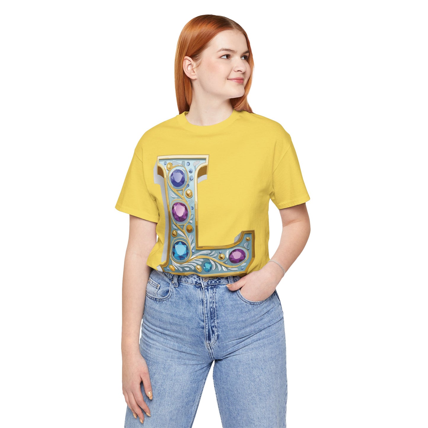 Letter Shirt, Shirt with Letters, Tee Shirt with Gold Letter, Shirt with Antique Letters