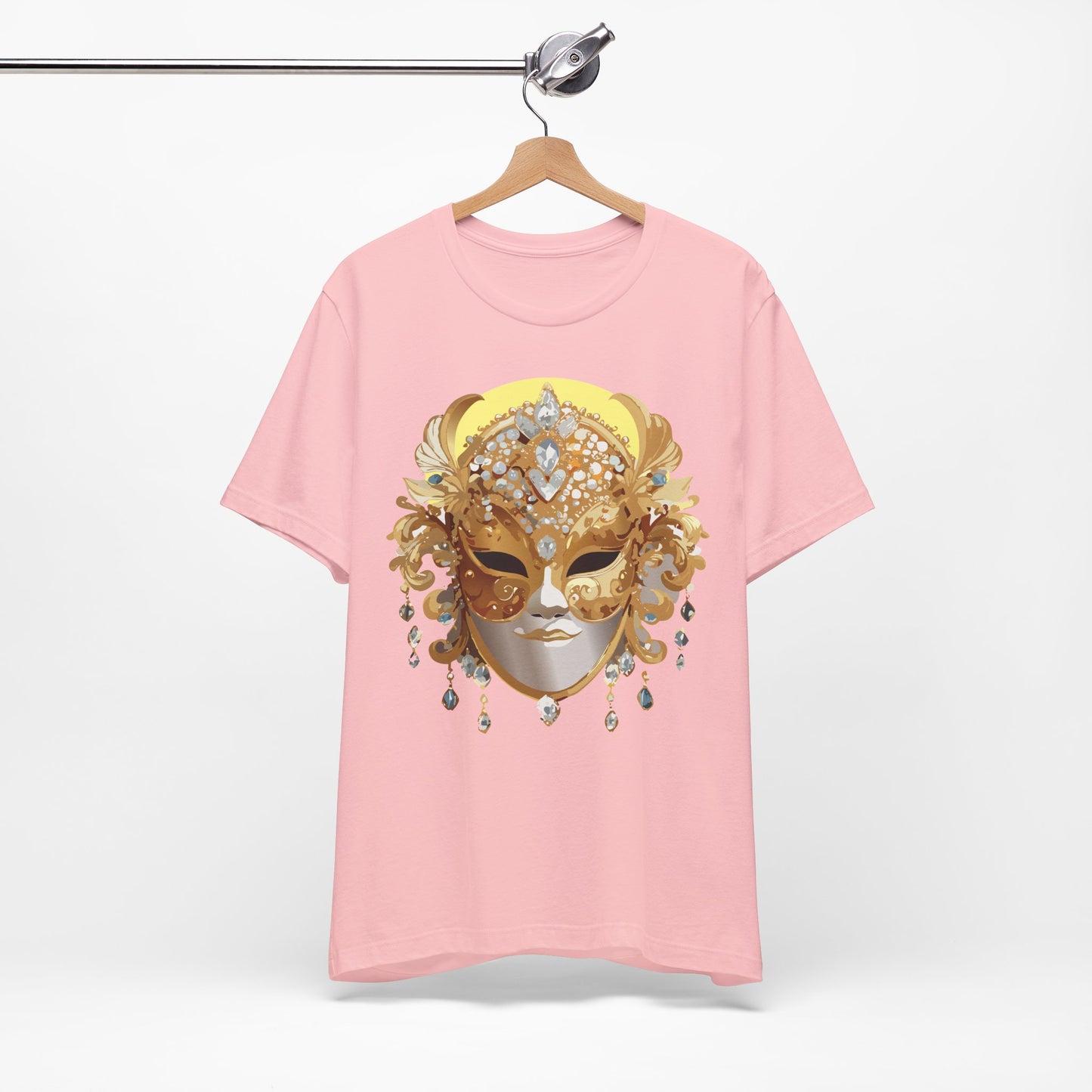 Mask Shirt, Shirt with Mask, Tee Shirt with Gold Face