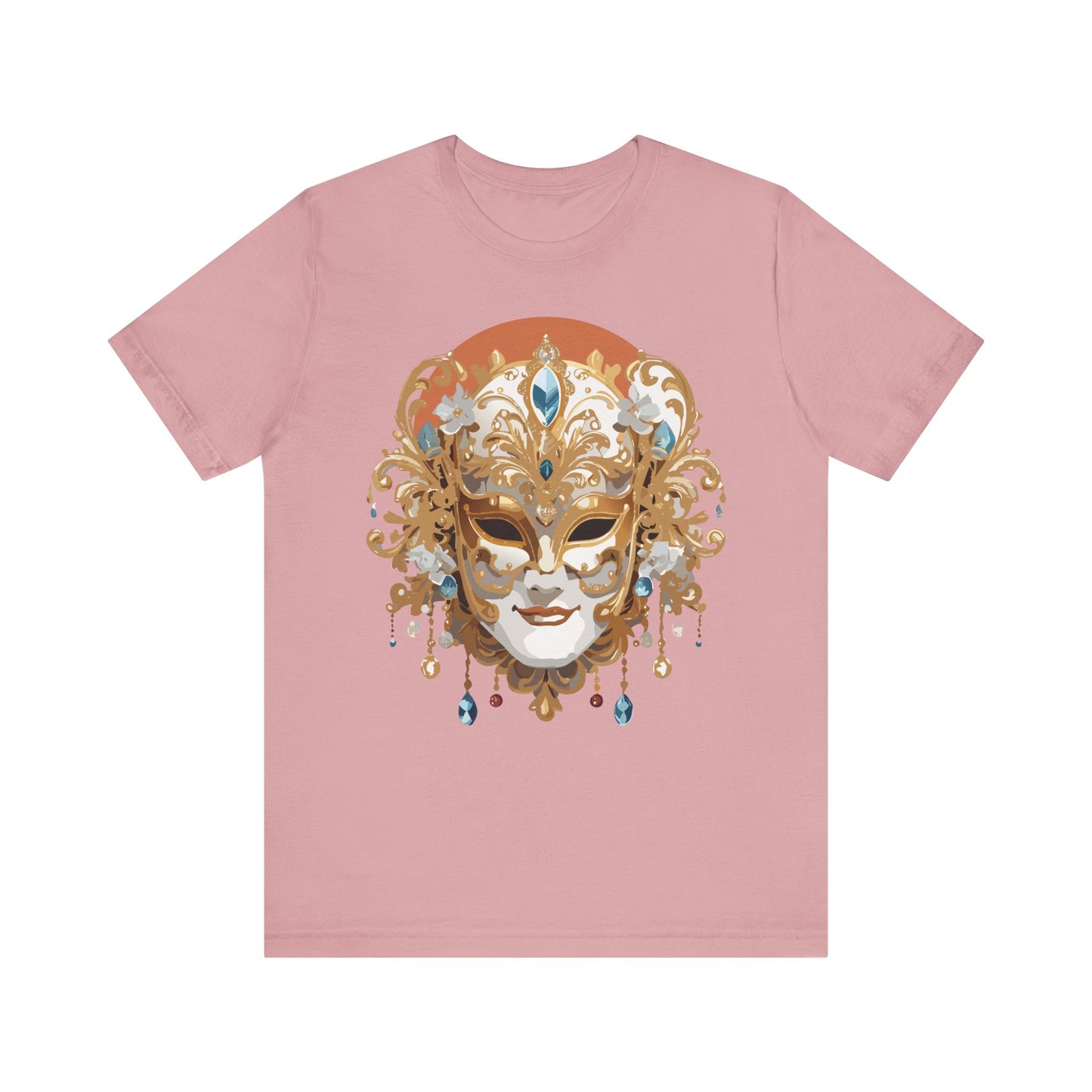 Mask Shirt, Shirt with Mask, Tee Shirt with Gold Face