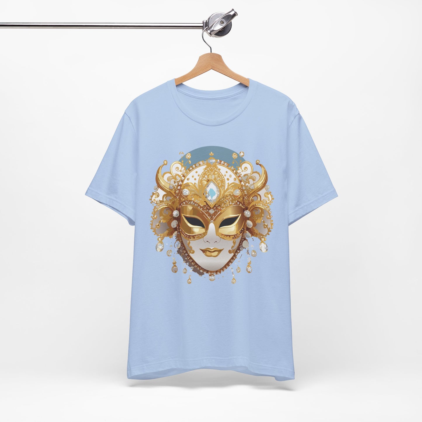 Mask Shirt, Shirt with Mask, Tee Shirt with Gold Face