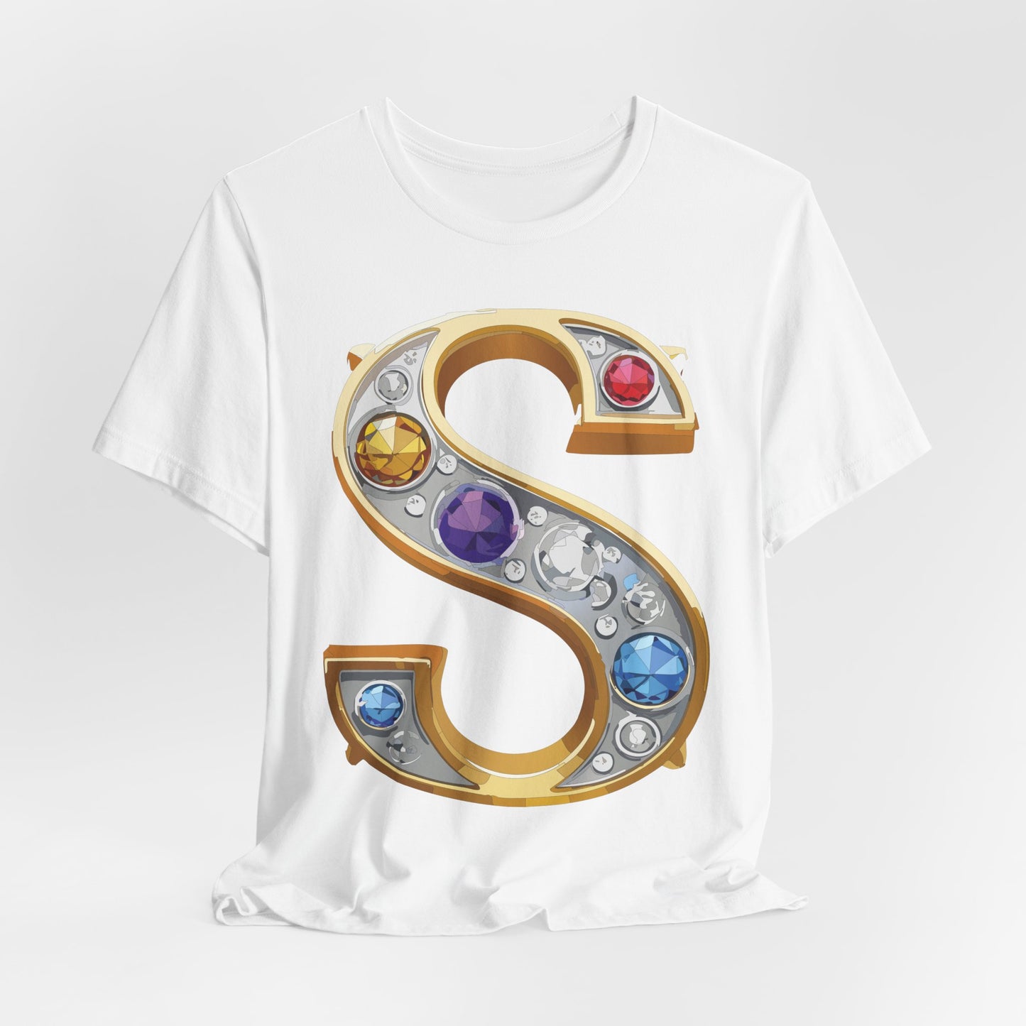 Letter Shirt, Shirt with Letters, Tee Shirt with Gold Letter, Shirt with Antique Letters