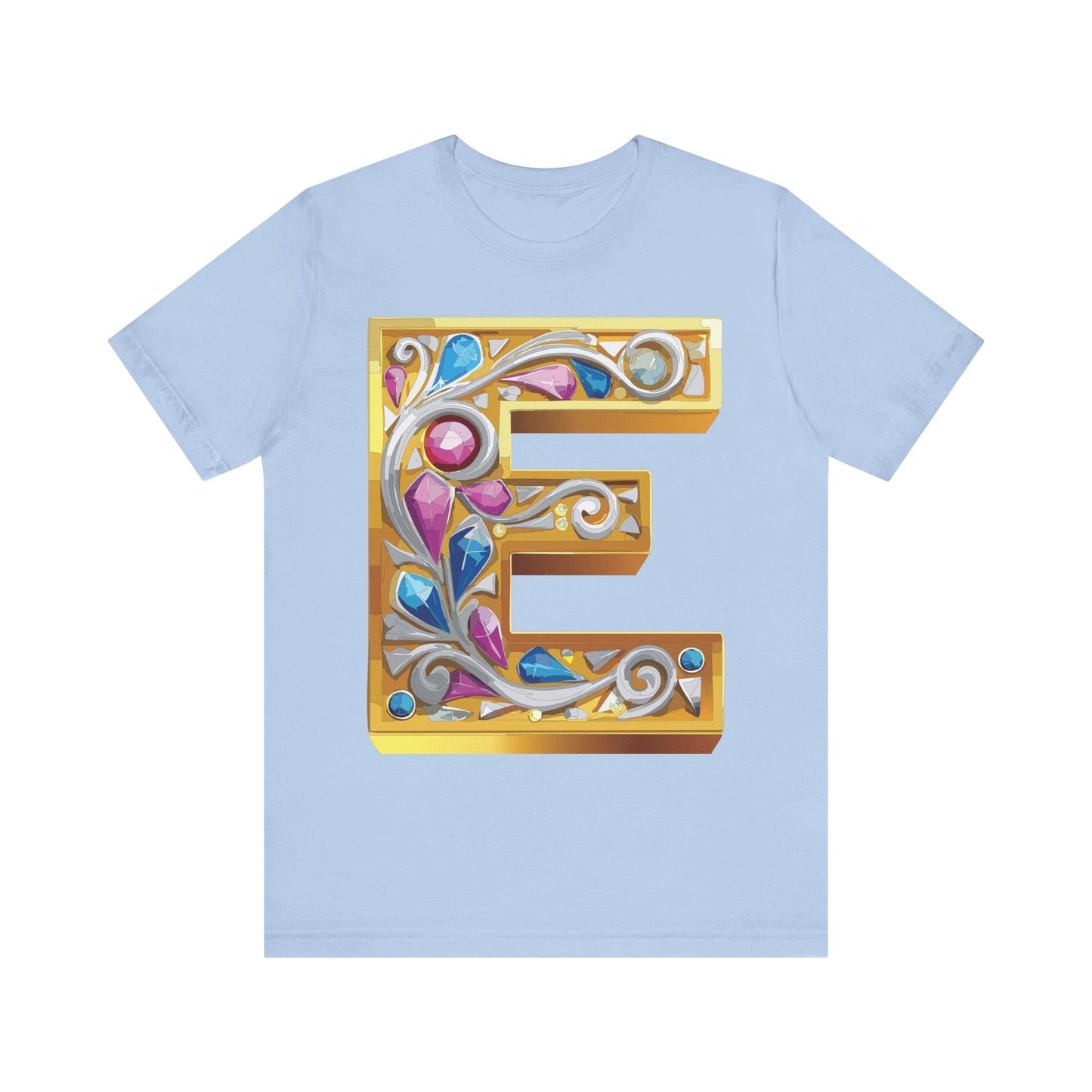 Letter Shirt, Shirt with Letters, Tee Shirt with Gold Letter, Shirt with Antique Letters