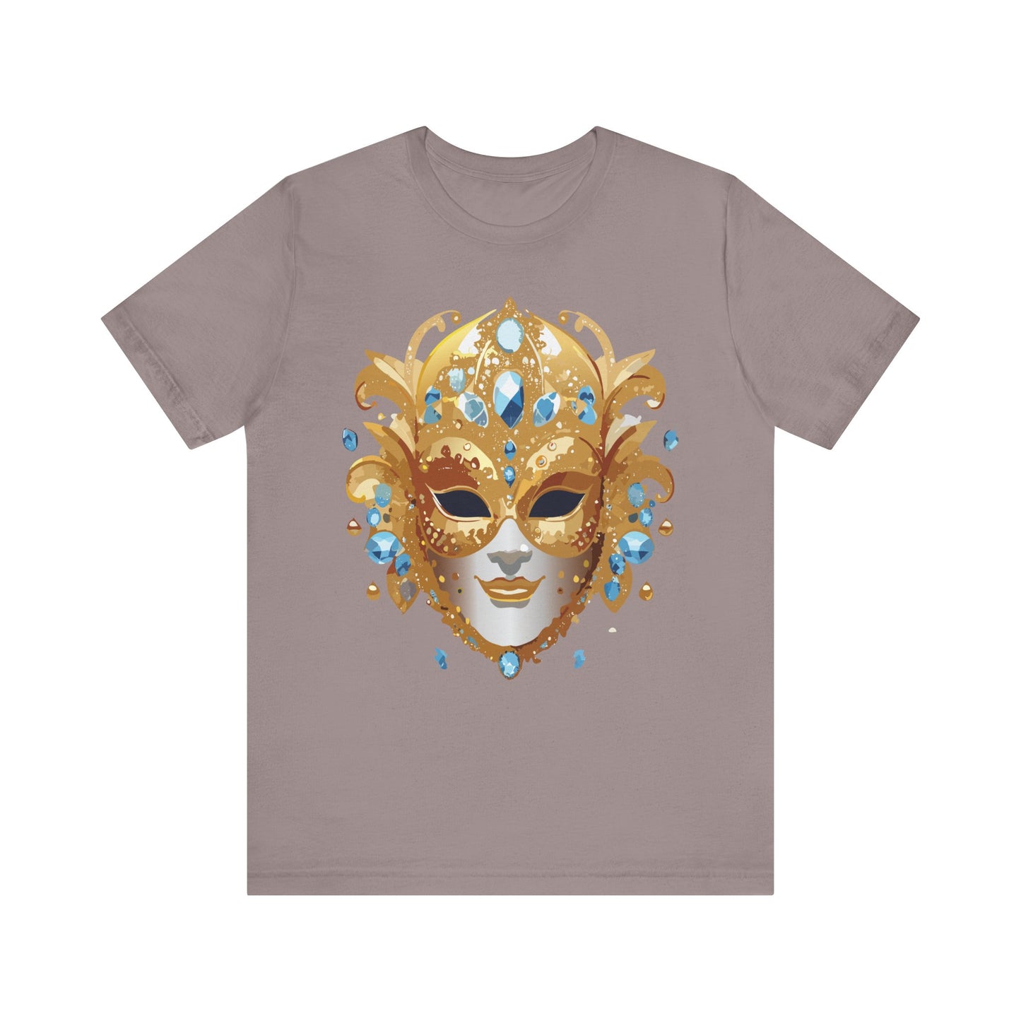 Mask Shirt, Shirt with Mask, Tee Shirt with Gold Face