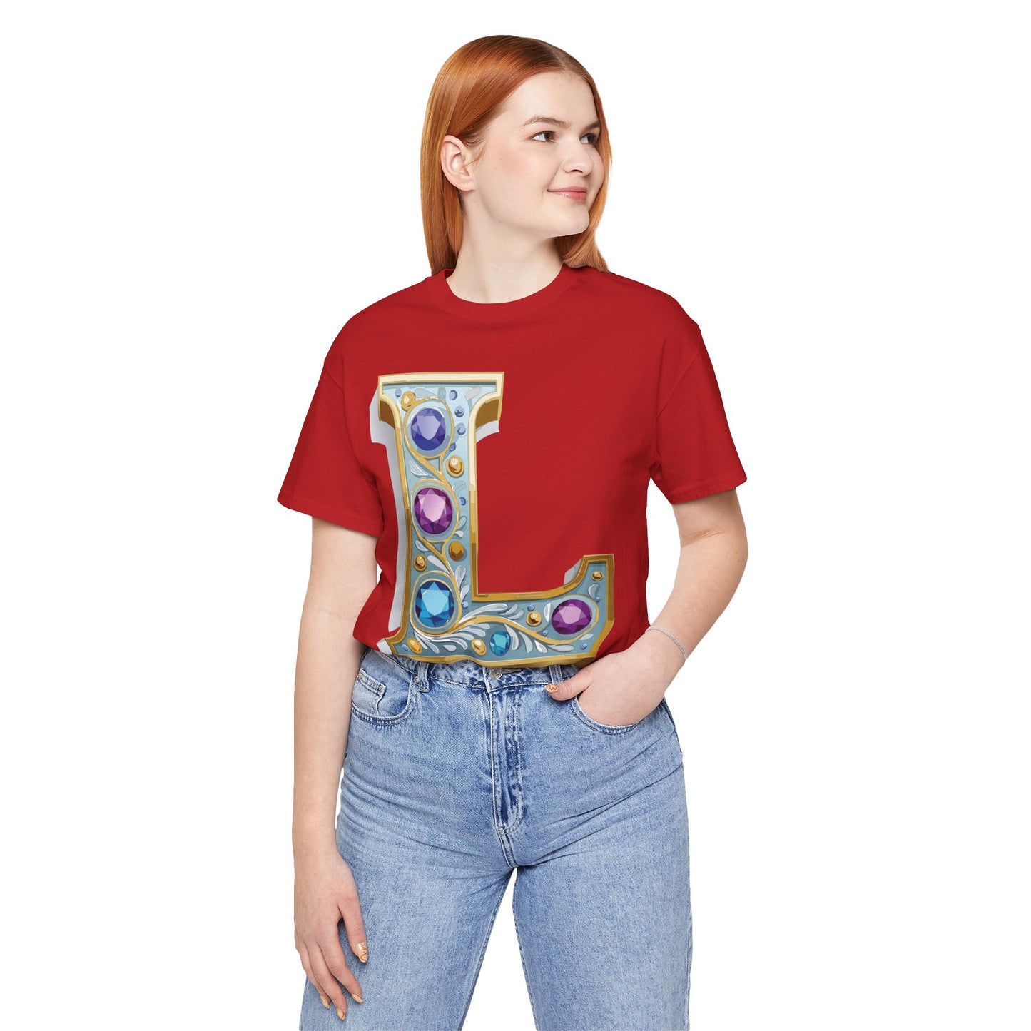 Letter Shirt, Shirt with Letters, Tee Shirt with Gold Letter, Shirt with Antique Letters