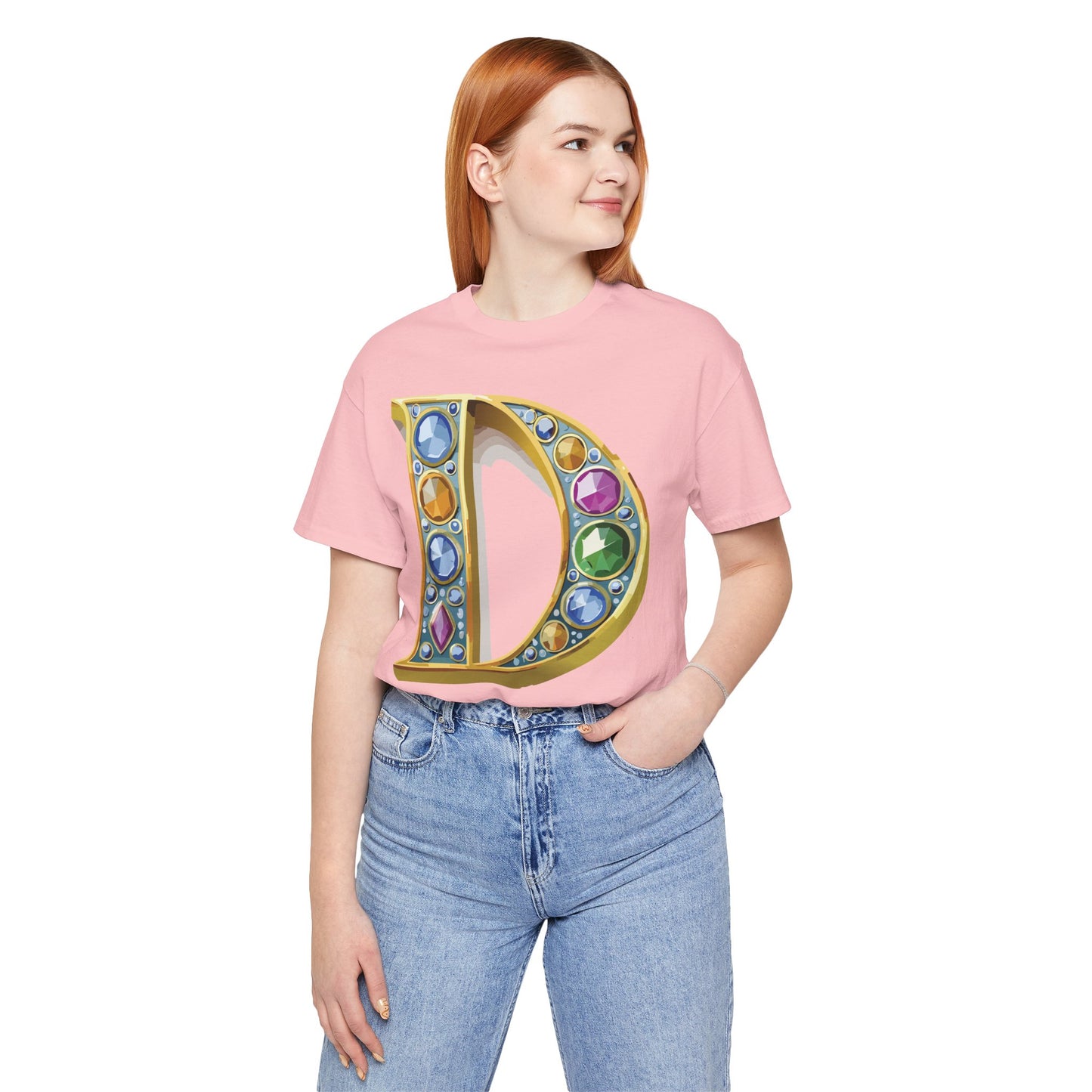 Letter Shirt, Shirt with Letters, Tee Shirt with Gold Letter, Shirt with Antique Letters