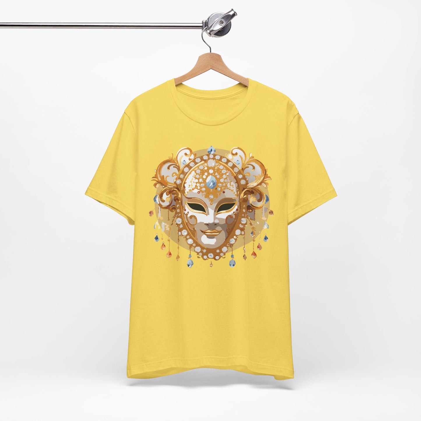 Mask Shirt, Shirt with Mask, Tee Shirt with Gold Face