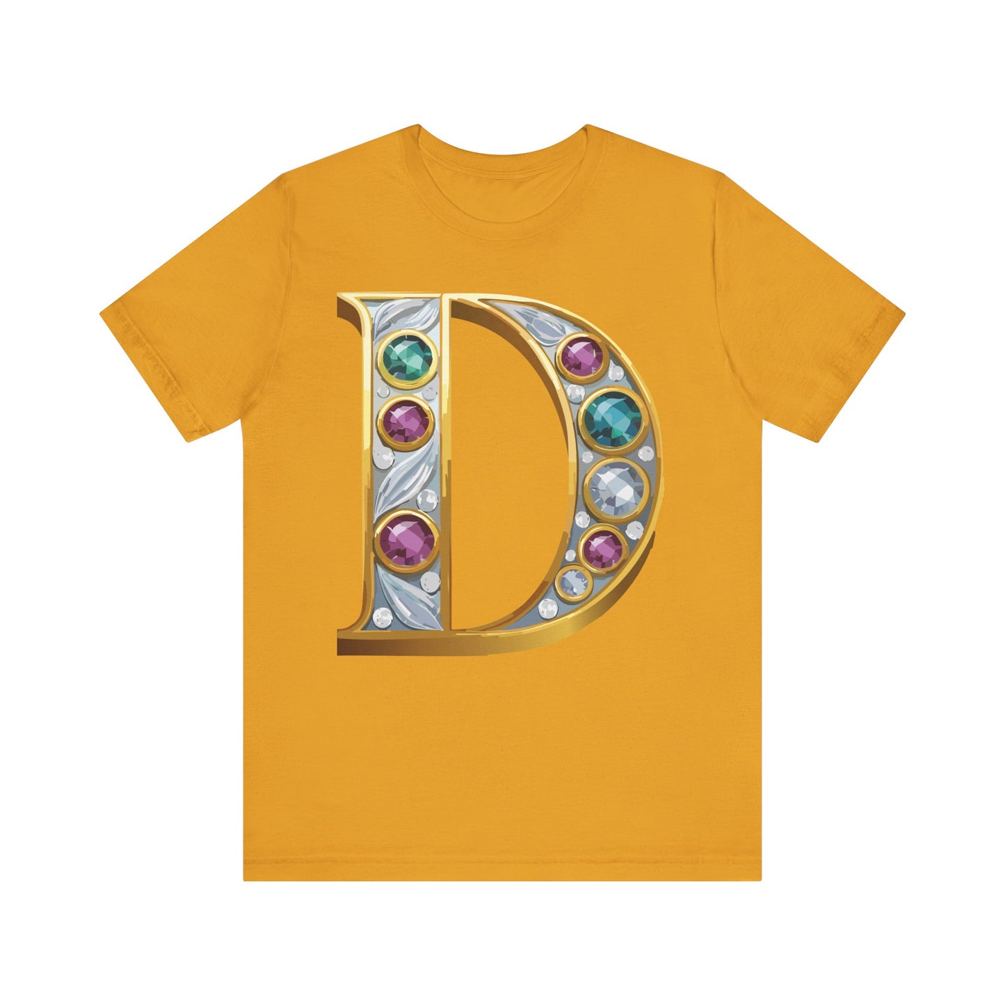 Letter Shirt, Shirt with Letters, Tee Shirt with Gold Letter, Shirt with Antique Letters