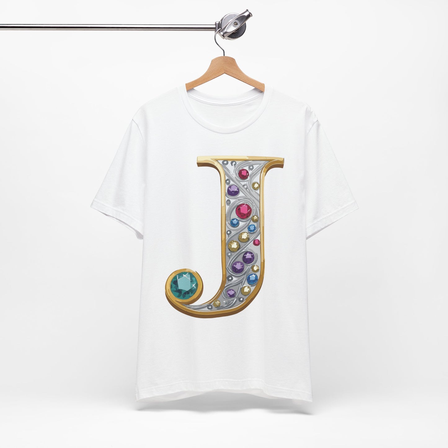 Letter Shirt, Shirt with Letters, Tee Shirt with Gold Letter, Shirt with Antique Letters