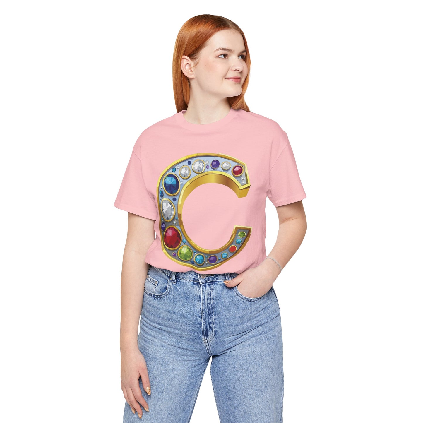 Letter Shirt, Shirt with Letters, Tee Shirt with Gold Letter, Shirt with Antique Letters