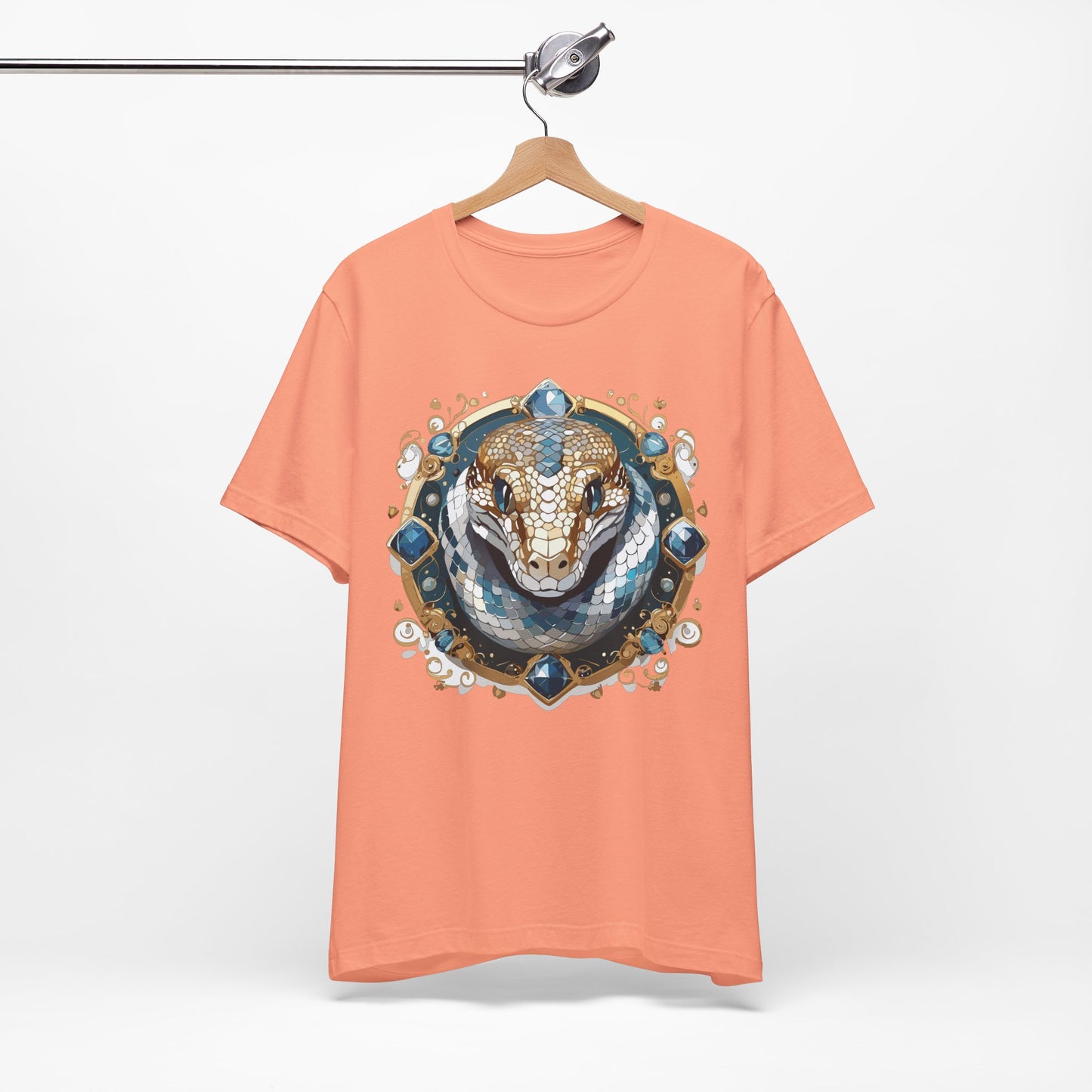Animal Shirt, Shirt with Animal, Tee Shirt with Gold Animal Medal, Shirt with Antique Animal Medallion