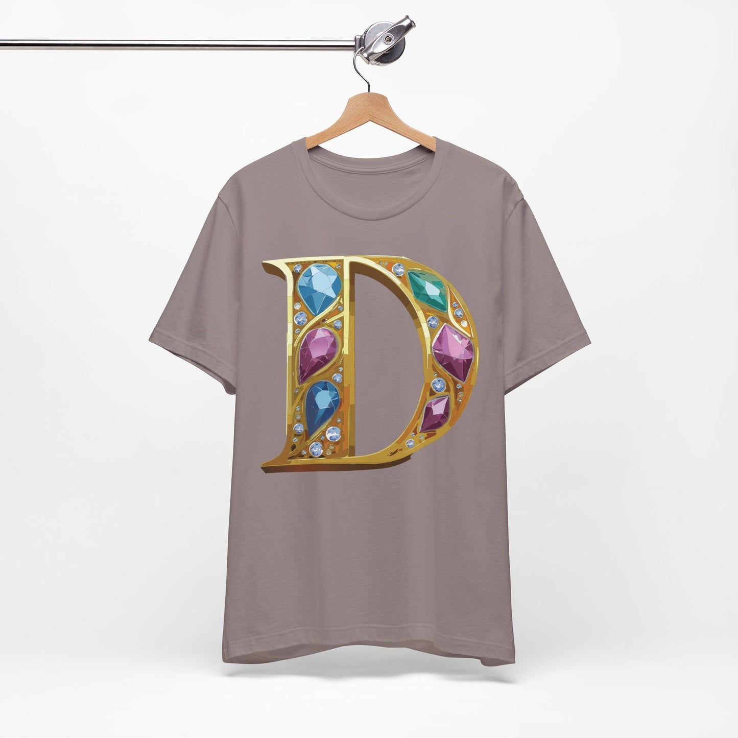 Letter Shirt, Shirt with Letters, Tee Shirt with Gold Letter, Shirt with Antique Letters