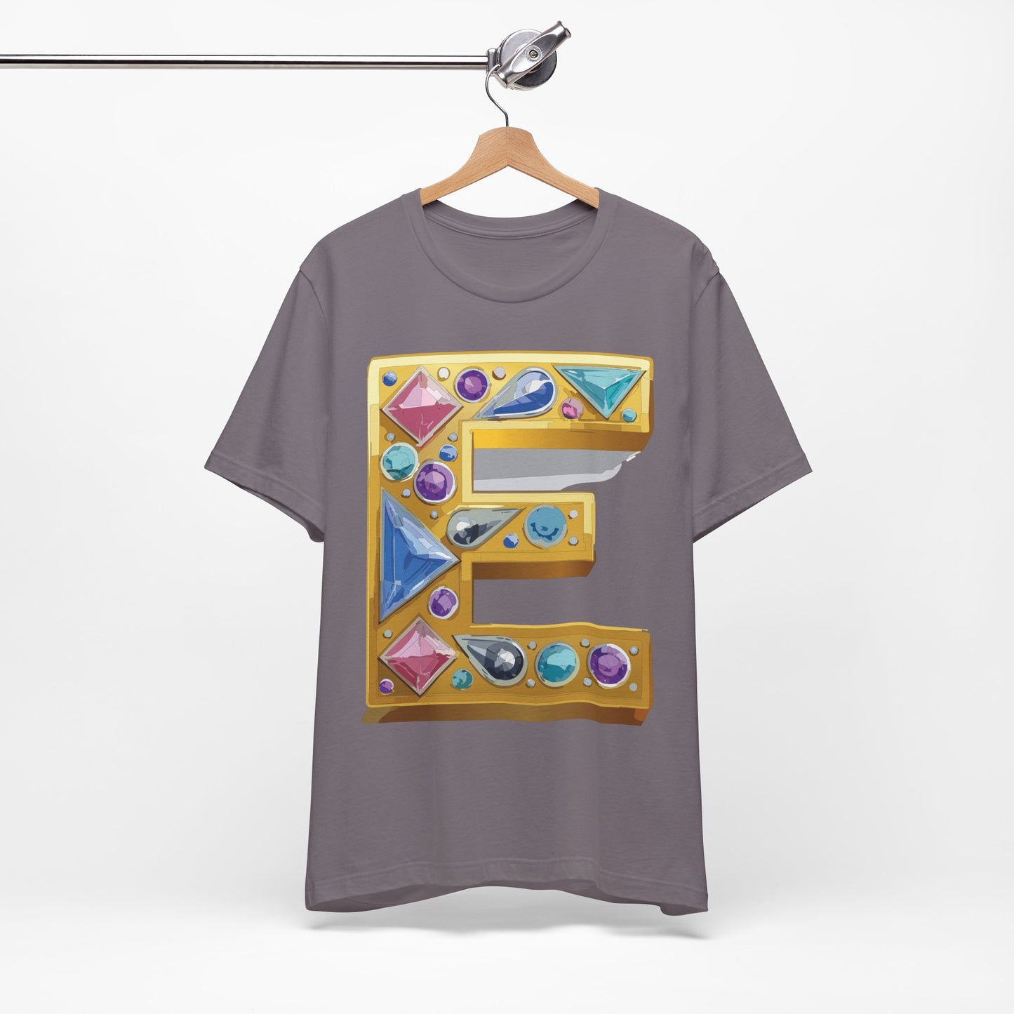 Letter Shirt, Shirt with Letters, Tee Shirt with Gold Letter, Shirt with Antique Letters