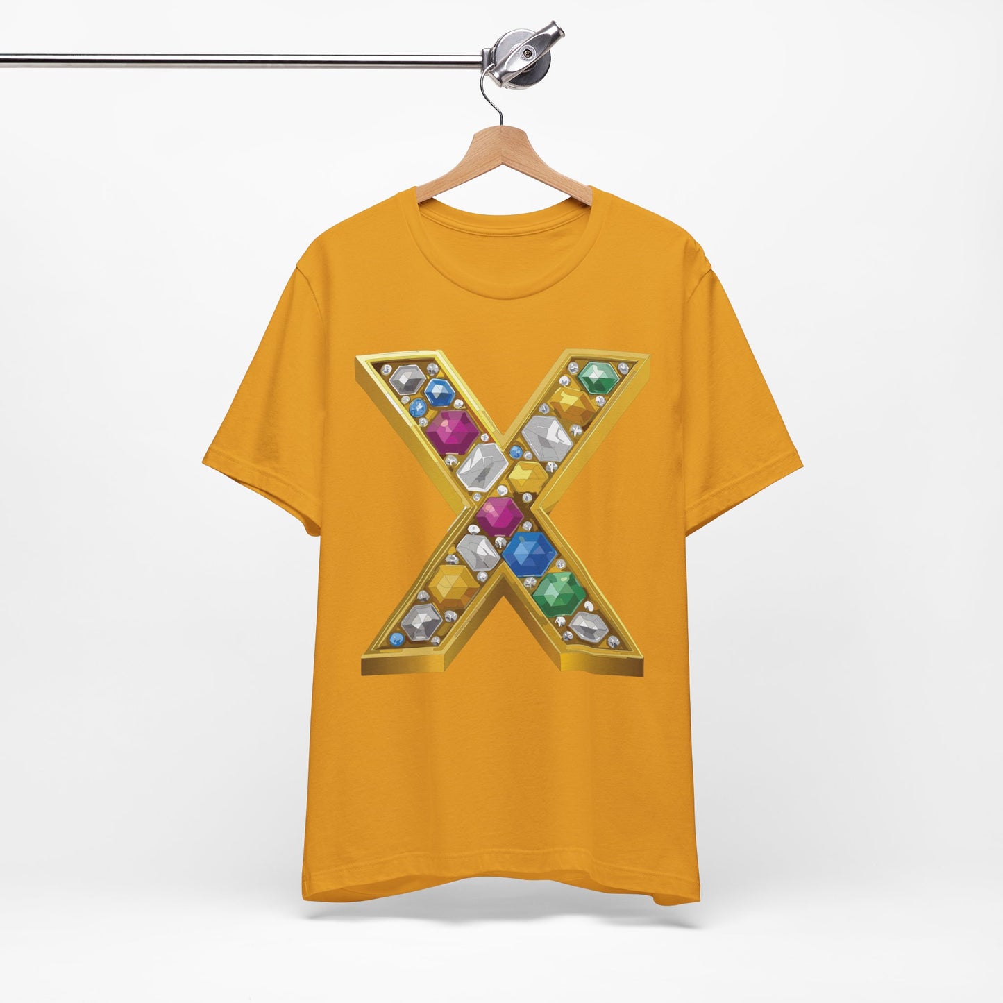 Letter Shirt, Shirt with Letters, Tee Shirt with Gold Letter, Shirt with Antique Letters