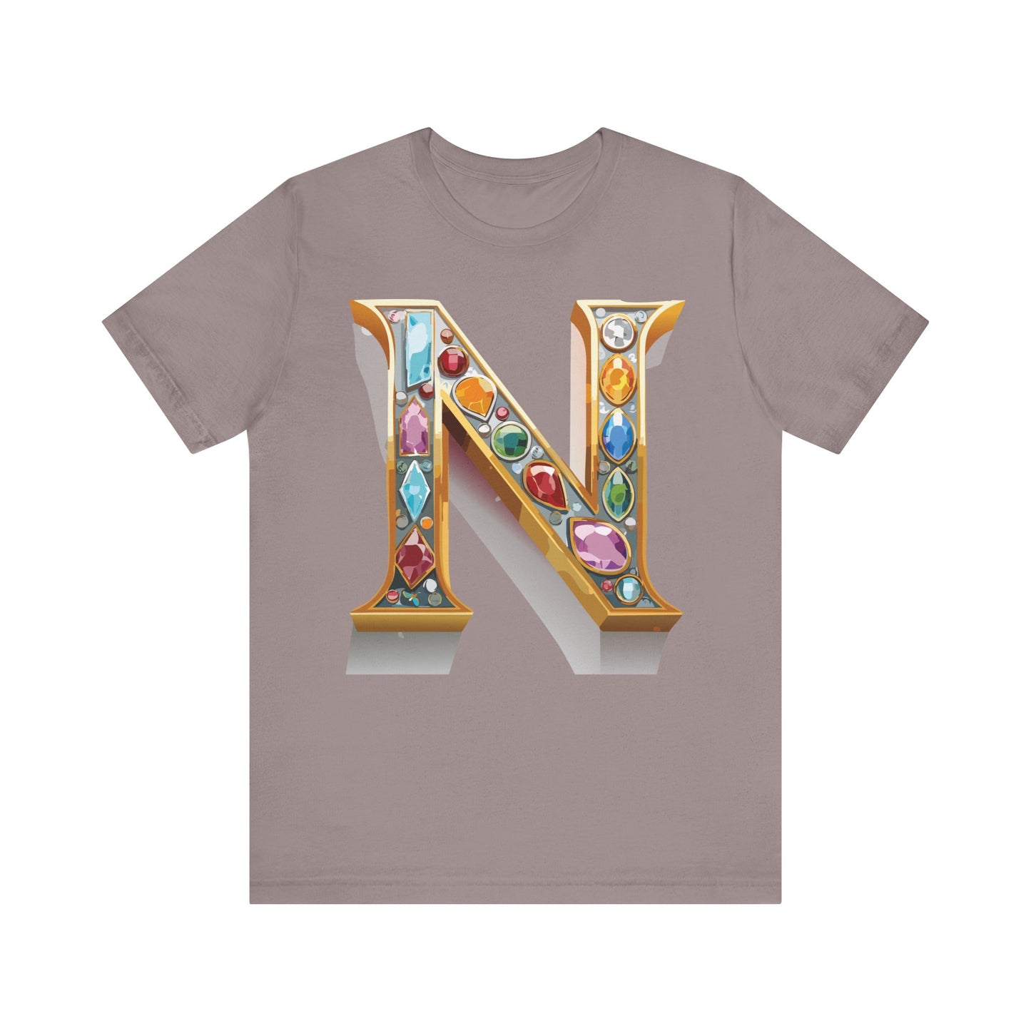 Letter Shirt, Shirt with Letters, Tee Shirt with Gold Letter, Shirt with Antique Letters