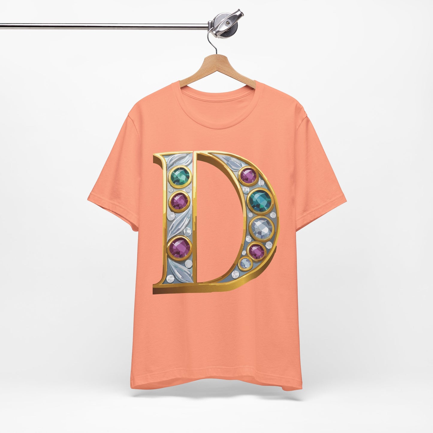 Letter Shirt, Shirt with Letters, Tee Shirt with Gold Letter, Shirt with Antique Letters