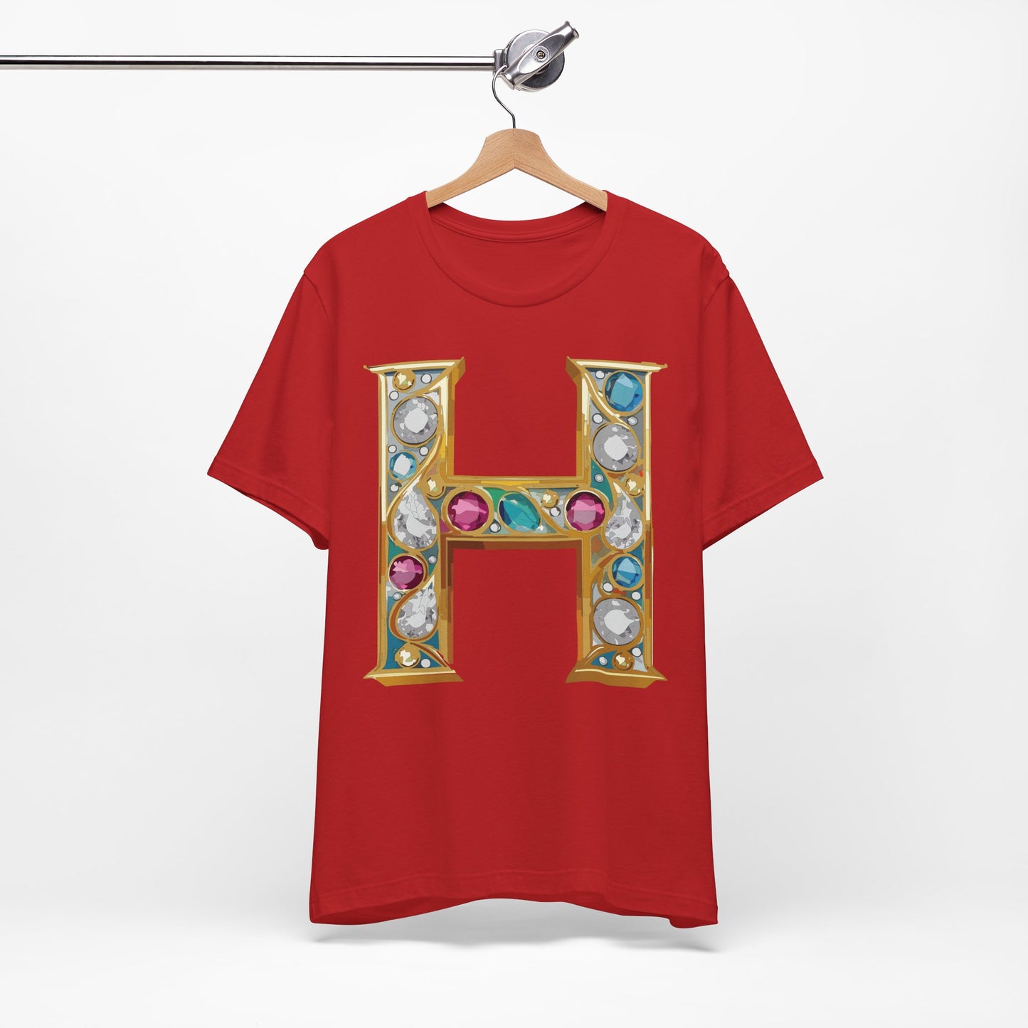 Letter Shirt, Shirt with Letters, Tee Shirt with Gold Letter, Shirt with Antique Letters