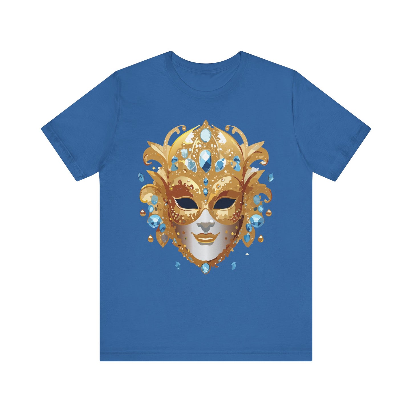 Mask Shirt, Shirt with Mask, Tee Shirt with Gold Face