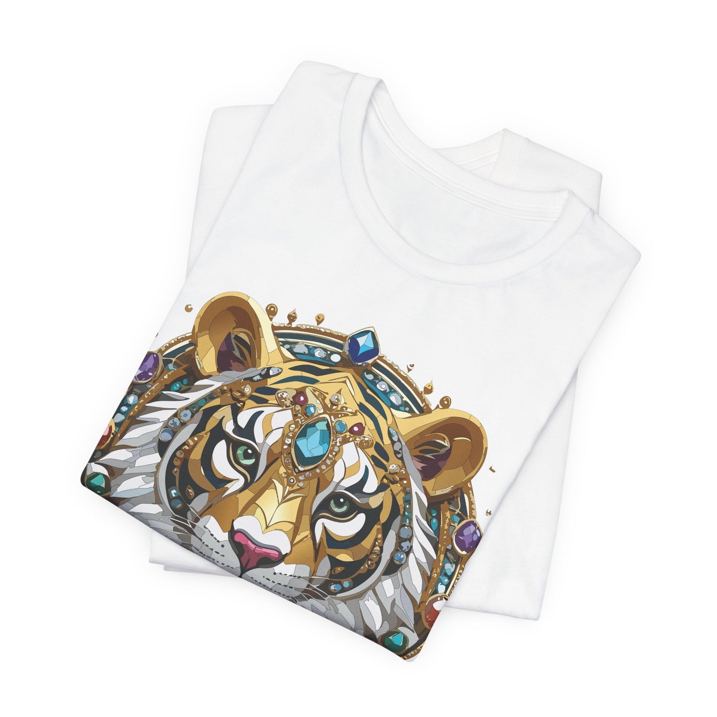 Animal Shirt, Shirt with Animal, Tee Shirt with Gold Animal Medal, Shirt with Antique Animal Medallion