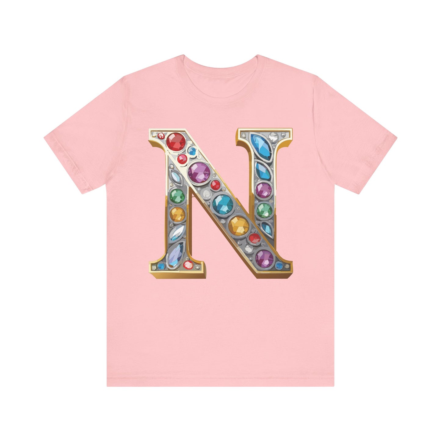 Letter Shirt, Shirt with Letters, Tee Shirt with Gold Letter, Shirt with Antique Letters