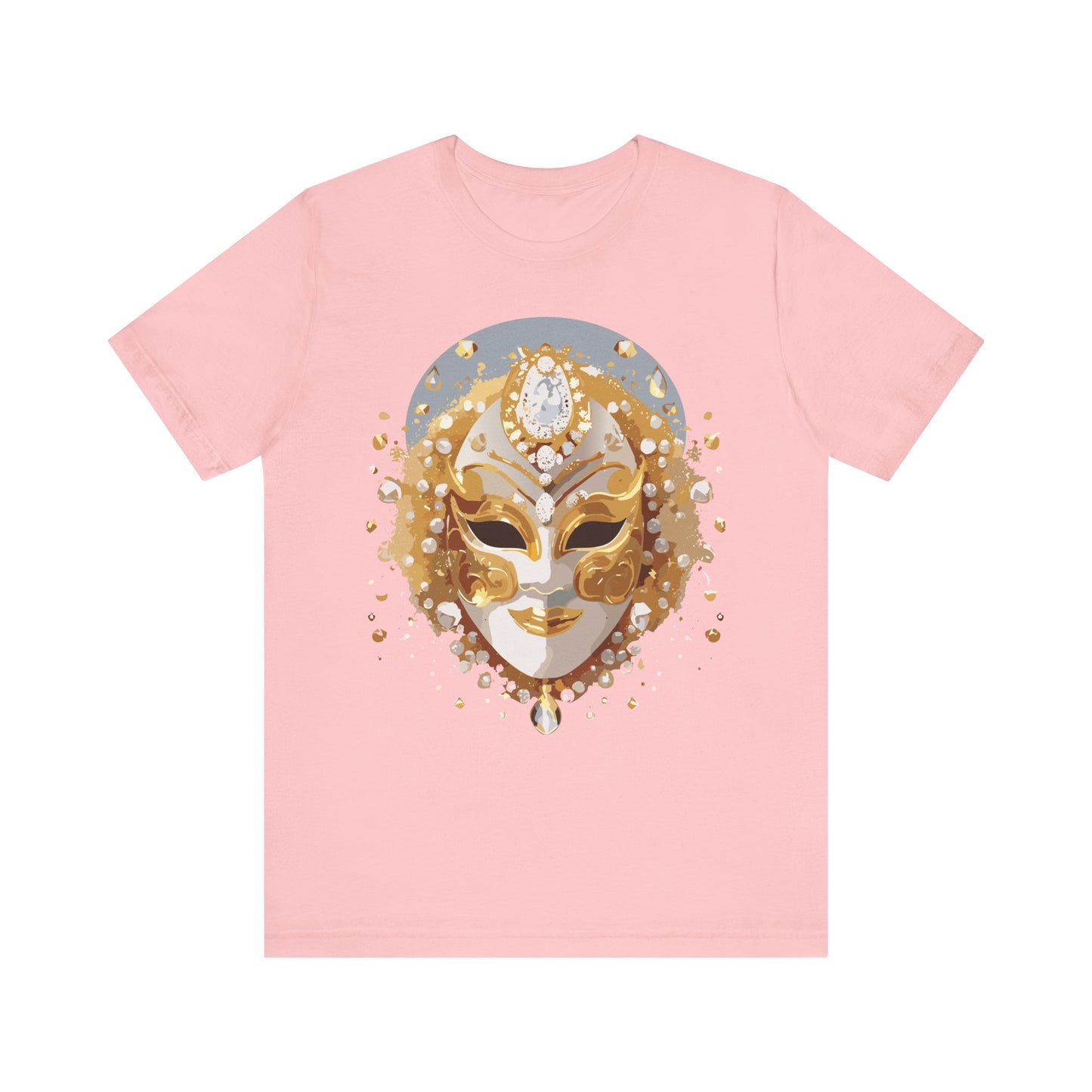 Mask Shirt, Shirt with Mask, Tee Shirt with Gold Face