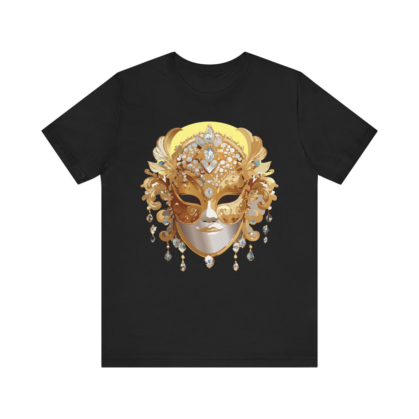 Mask Shirt, Shirt with Mask, Tee Shirt with Gold Face