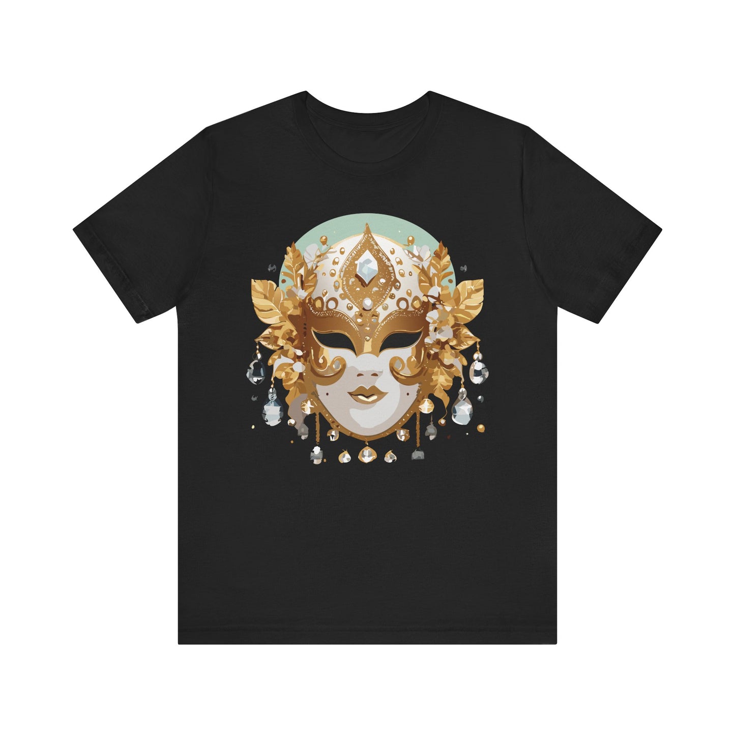 Mask Shirt, Shirt with Mask, Tee Shirt with Gold Face