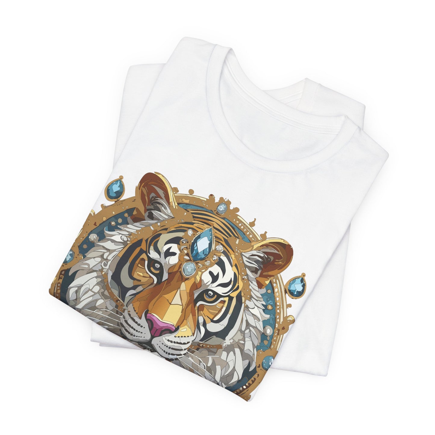 Animal Shirt, Shirt with Animal, Tee Shirt with Gold Animal Medal, Shirt with Antique Animal Medallion