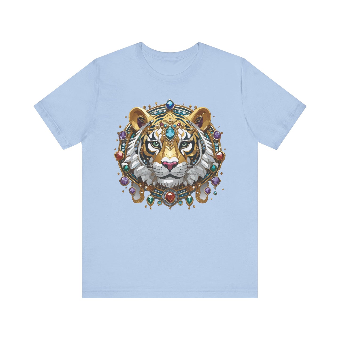 Animal Shirt, Shirt with Animal, Tee Shirt with Gold Animal Medal, Shirt with Antique Animal Medallion
