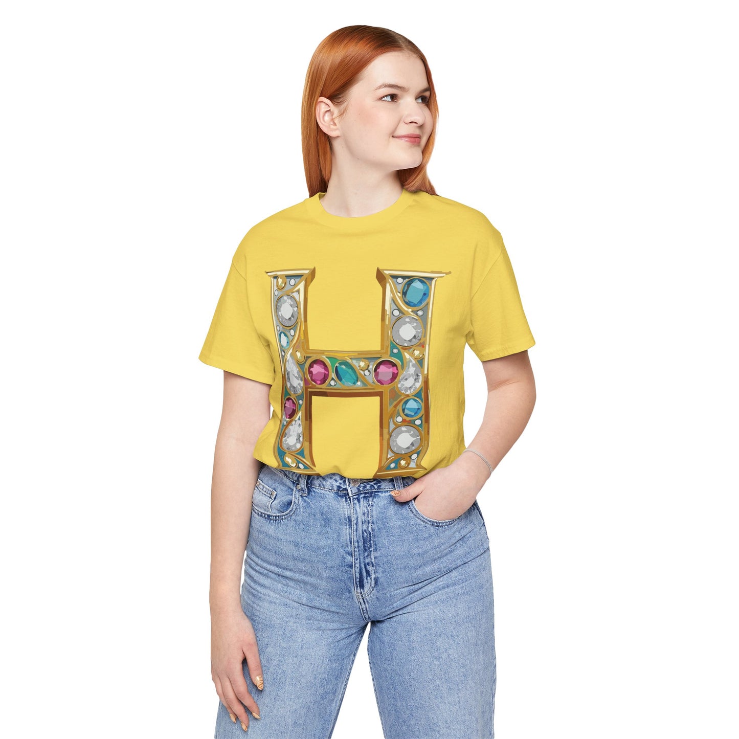 Letter Shirt, Shirt with Letters, Tee Shirt with Gold Letter, Shirt with Antique Letters