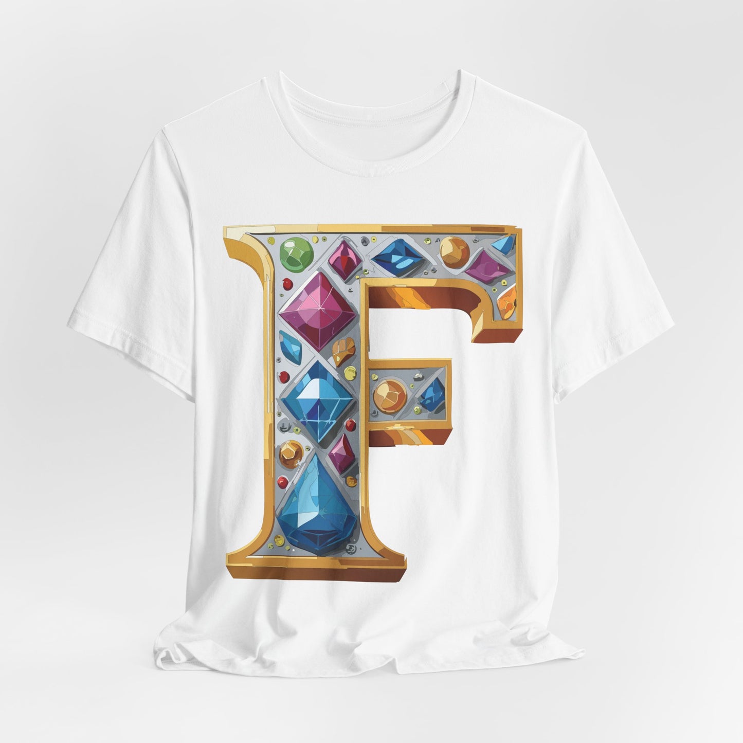 Letter Shirt, Shirt with Letters, Tee Shirt with Gold Letter, Shirt with Antique Letters