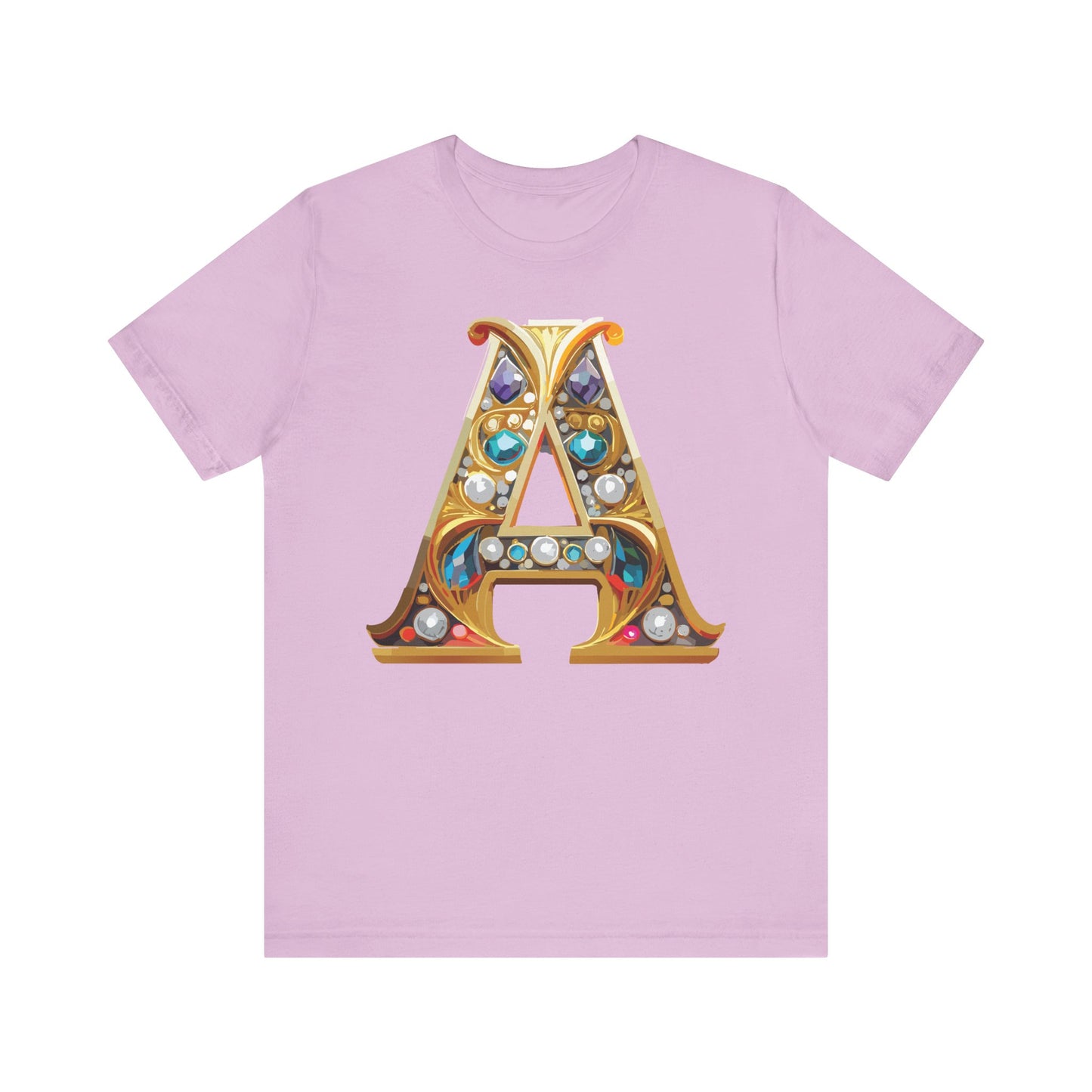 Letter Shirt, Shirt with Letters, Tee Shirt with Gold Letter, Shirt with Antique Letters