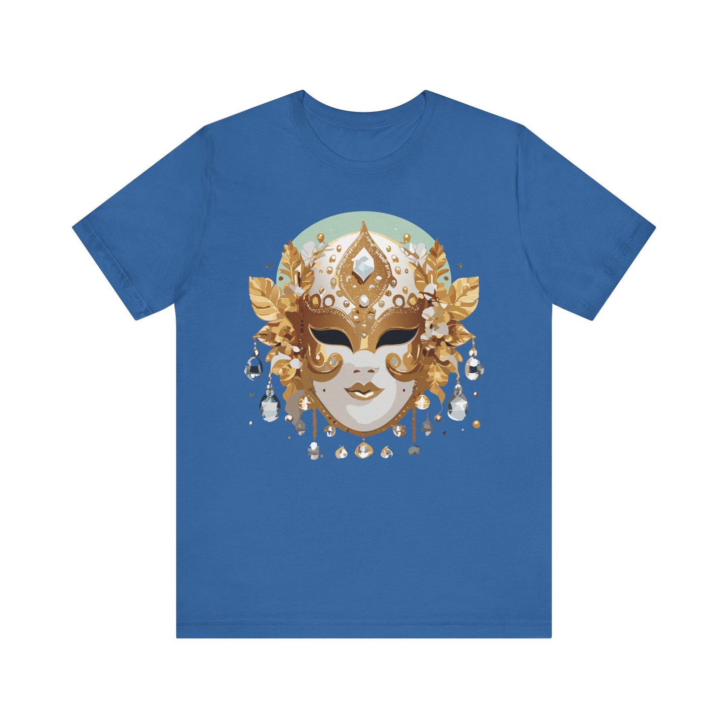 Mask Shirt, Shirt with Mask, Tee Shirt with Gold Face