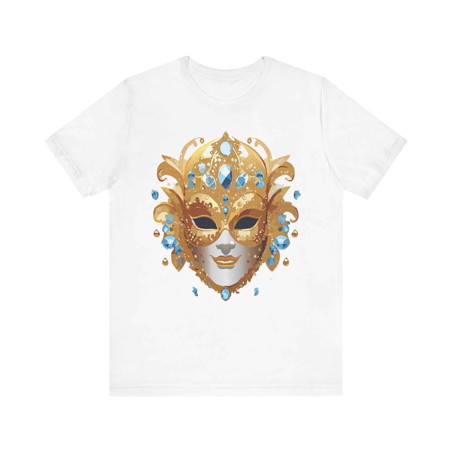 Mask Shirt, Shirt with Mask, Tee Shirt with Gold Face