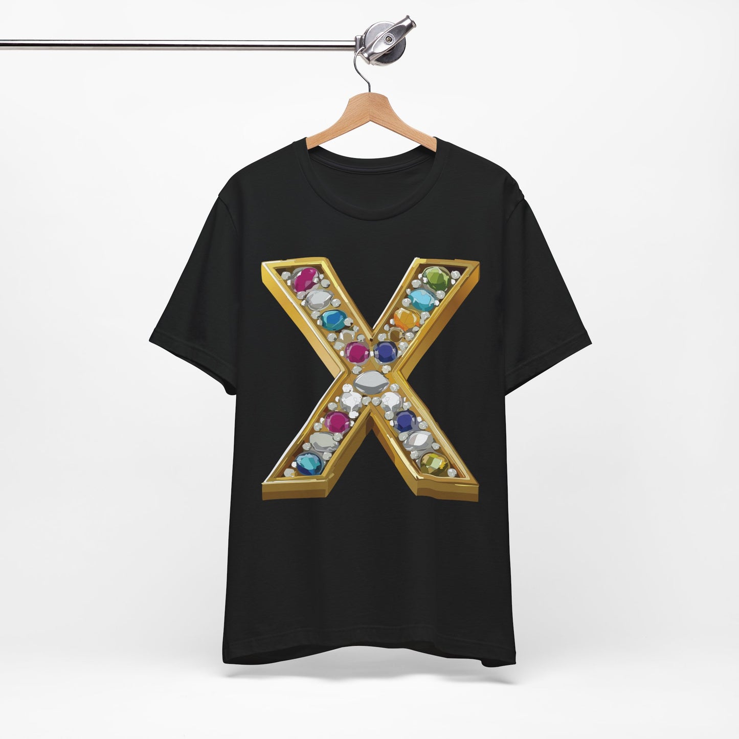 Letter Shirt, Shirt with Letters, Tee Shirt with Gold Letter, Shirt with Antique Letters