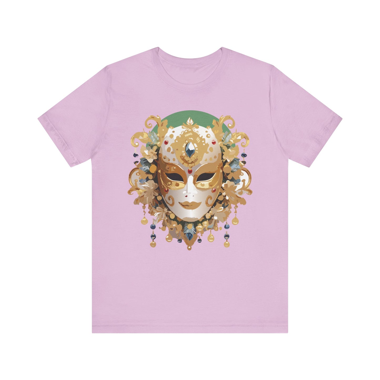 Mask Shirt, Shirt with Mask, Tee Shirt with Gold Face