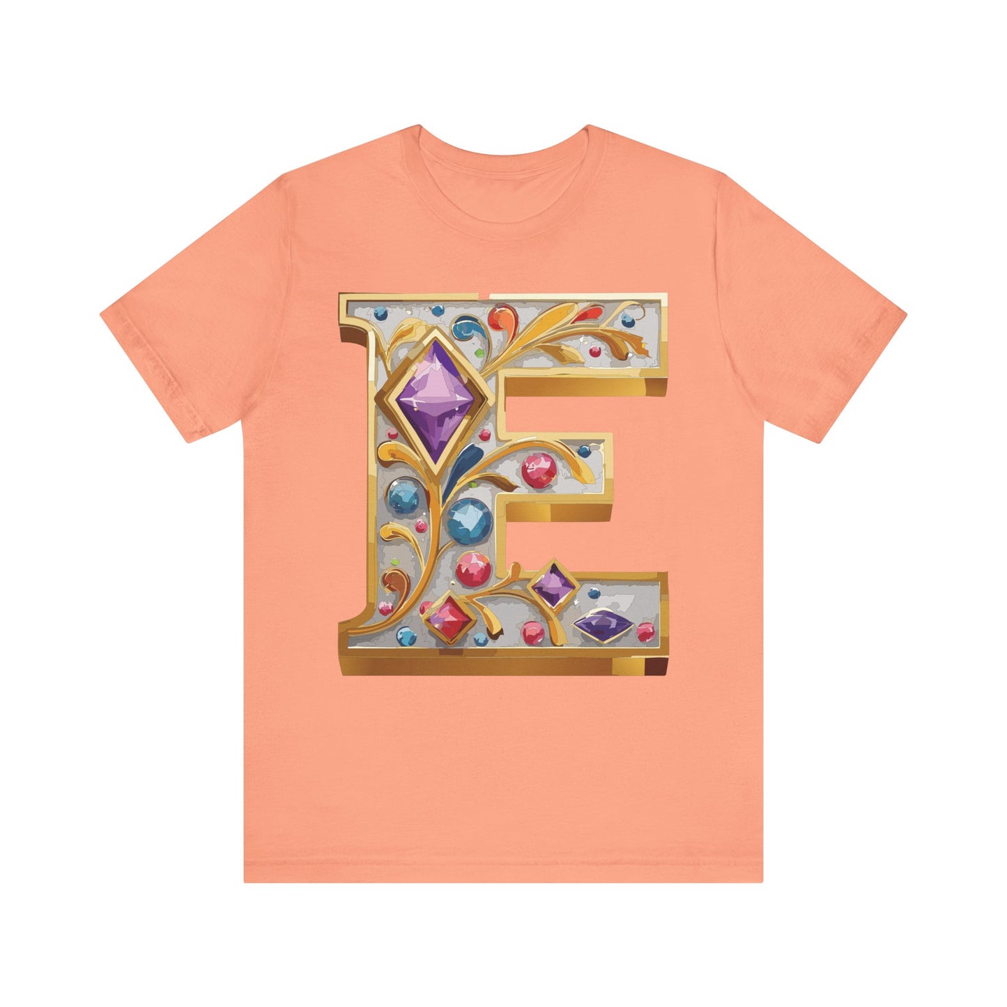 Letter Shirt, Shirt with Letters, Tee Shirt with Gold Letter, Shirt with Antique Letters