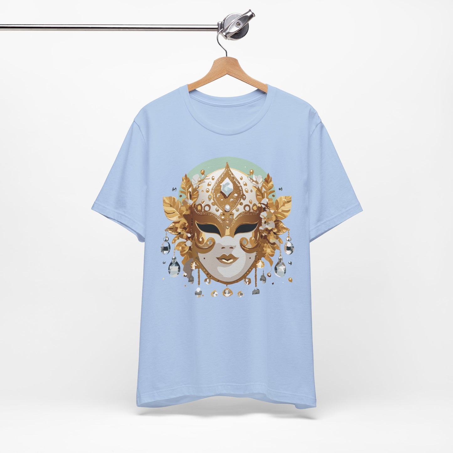 Mask Shirt, Shirt with Mask, Tee Shirt with Gold Face