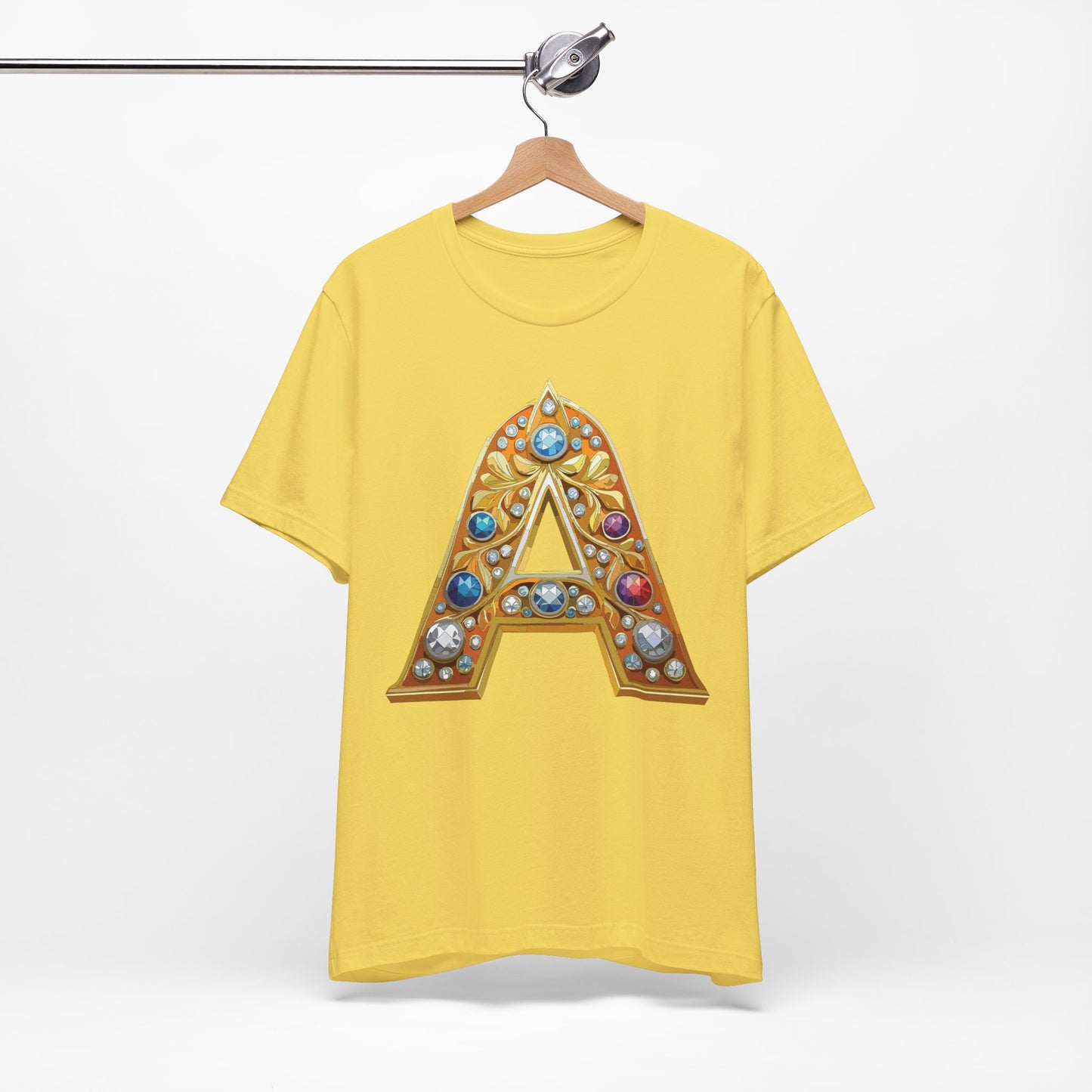 Letter Shirt, Shirt with Letters, Tee Shirt with Gold Letter, Shirt with Antique Letters