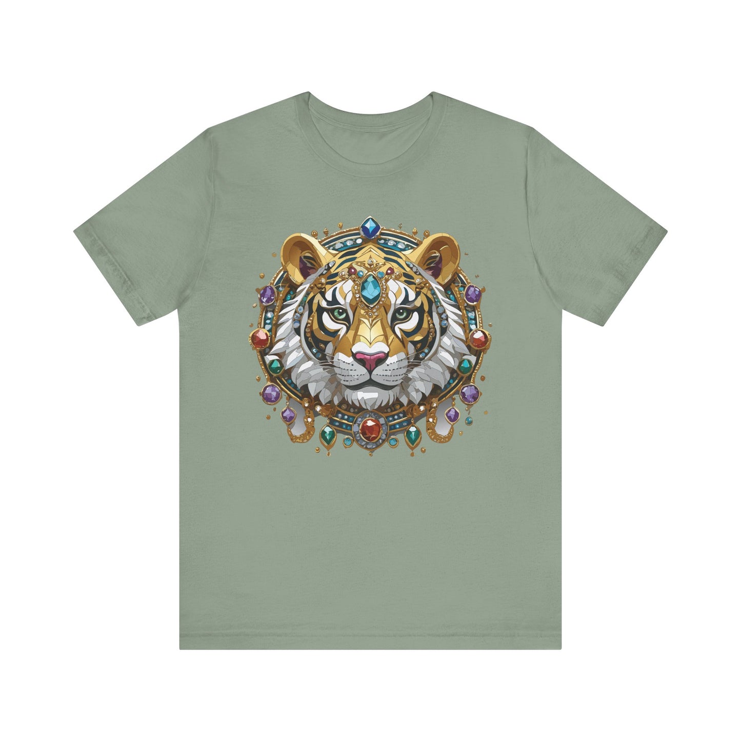 Animal Shirt, Shirt with Animal, Tee Shirt with Gold Animal Medal, Shirt with Antique Animal Medallion