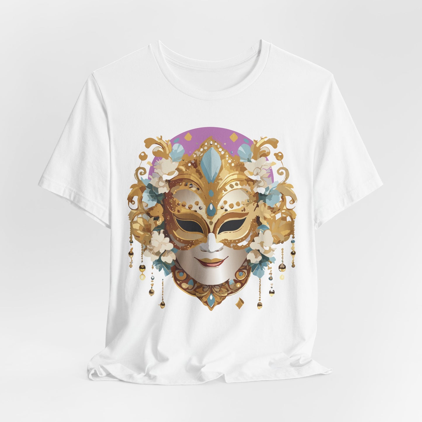 Mask Shirt, Shirt with Mask, Tee Shirt with Gold Face
